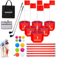 DHXGON Backyard Golf Game full set laid out for outdoor family fun.