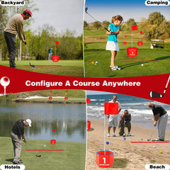 DHXGON Backyard Golf Game scoreboard helps track scores easily.