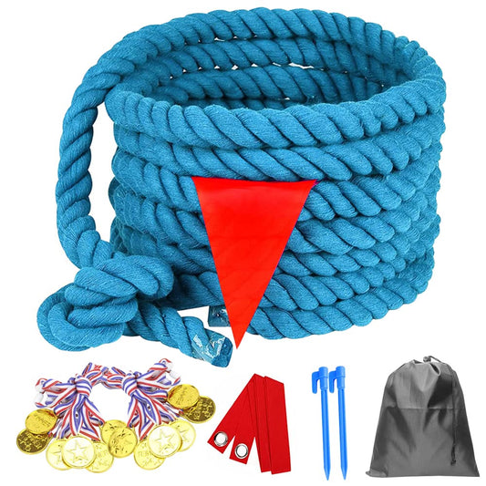 DHXGON 40ft tug-of-war rope stretched for outdoor family fun
