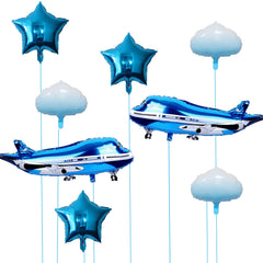 DIADARL blue airplane balloons pack for plane-themed parties with quick air assembly.