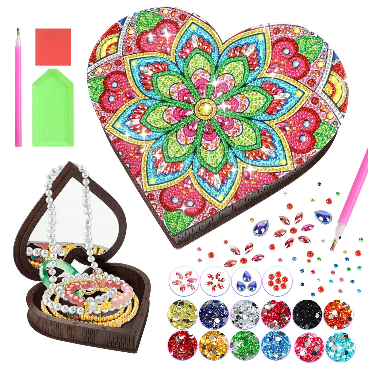 Diakud diamond art kit for girls—sparkling crafts session for kids.