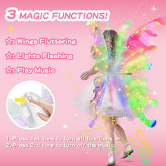 Diakud butterfly wings worn by a child for glowing pretend play