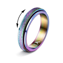 Diamday Colorful Fidget Ring front view showing spinning action for anxiety relief