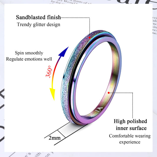 Diamday colorful fidget ring spin-action for discreet focus during tasks.