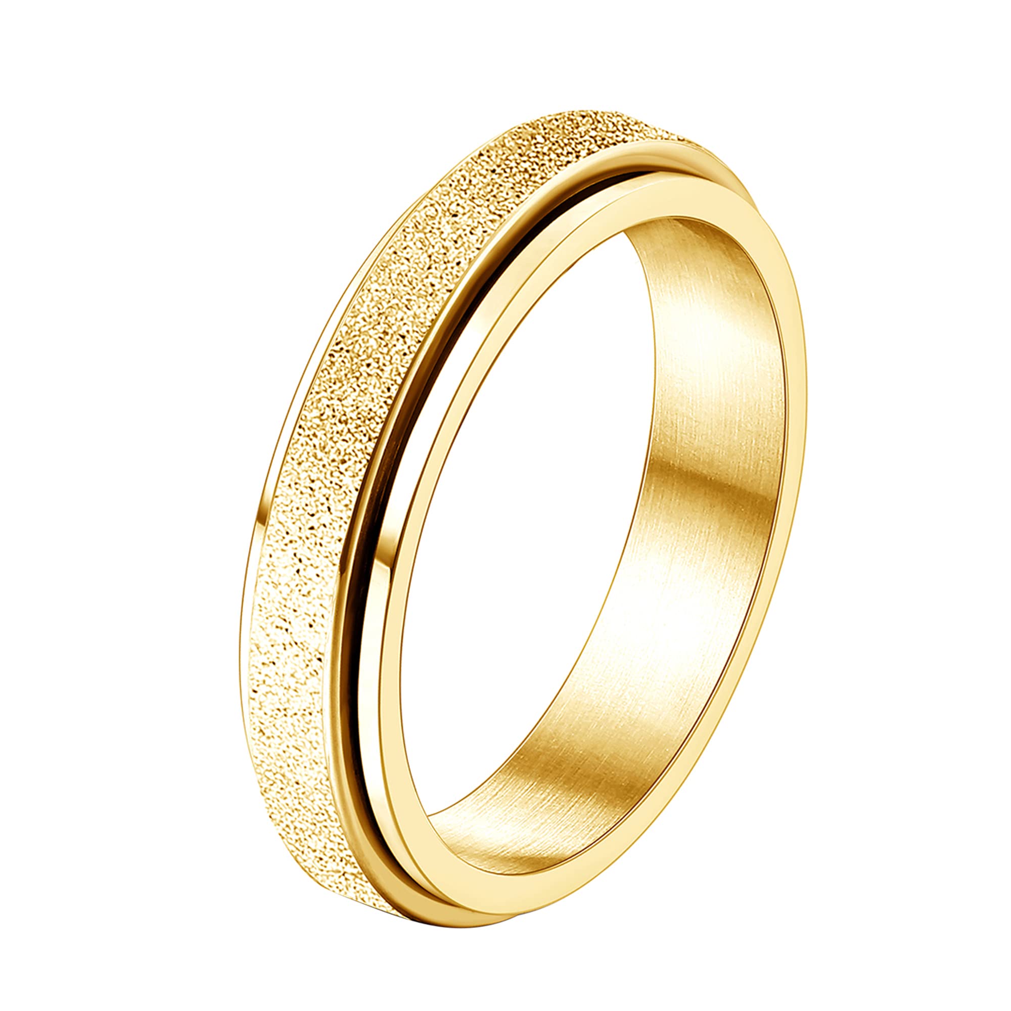 Diamday gold fidget ring with smooth 4mm spin for calm focus