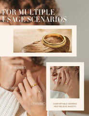 Diamday Gold Fidget Ring glitter tone finish emphasizes stylish versatility across outfits.