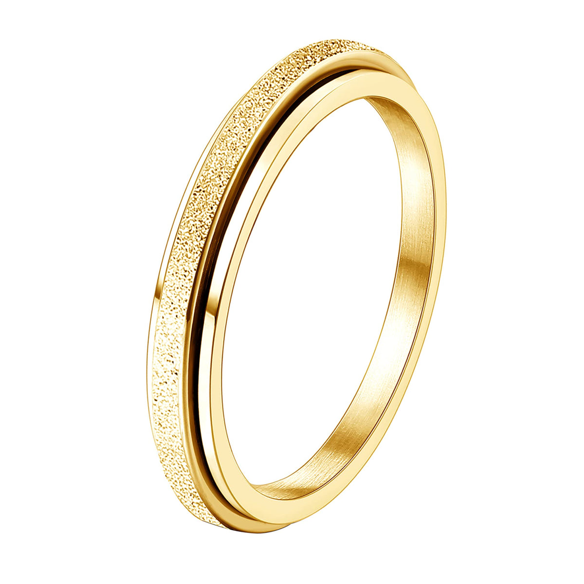 Diamday Gold Fidget Ring closeup reveals smooth spin for anxiety relief
