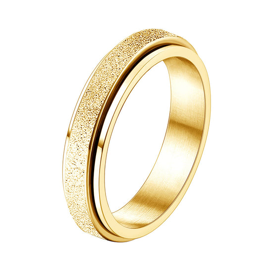 Diamday Gold Fidget Ring spinning detail shows smooth rotation for calm focus