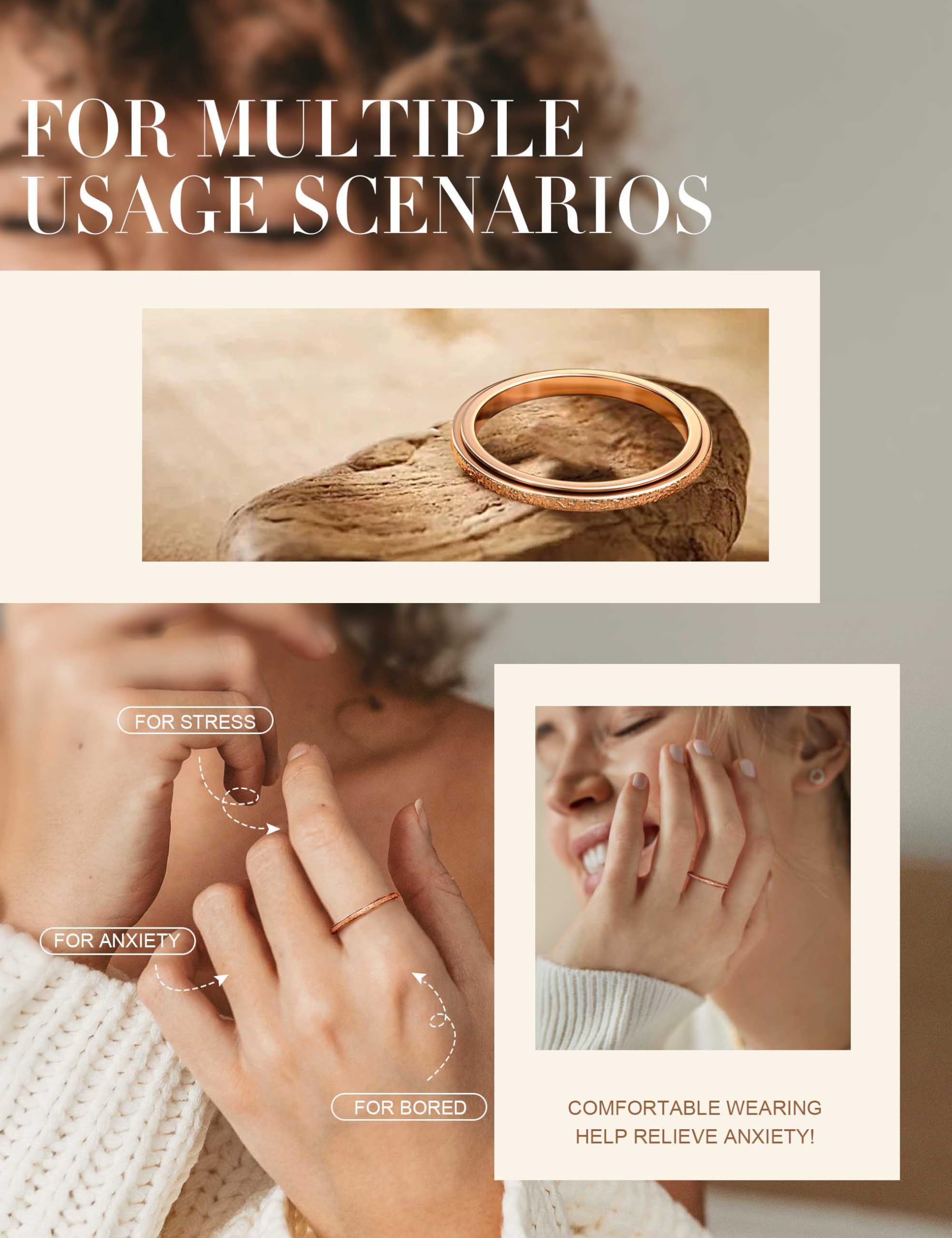 Diamday rose gold fidget ring gift-ready packaging for presents
