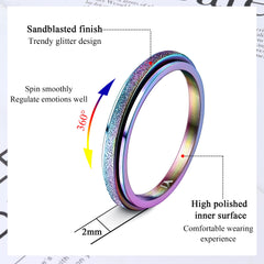 Diamday titanium stainless steel ring with polished inner surface for comfort.