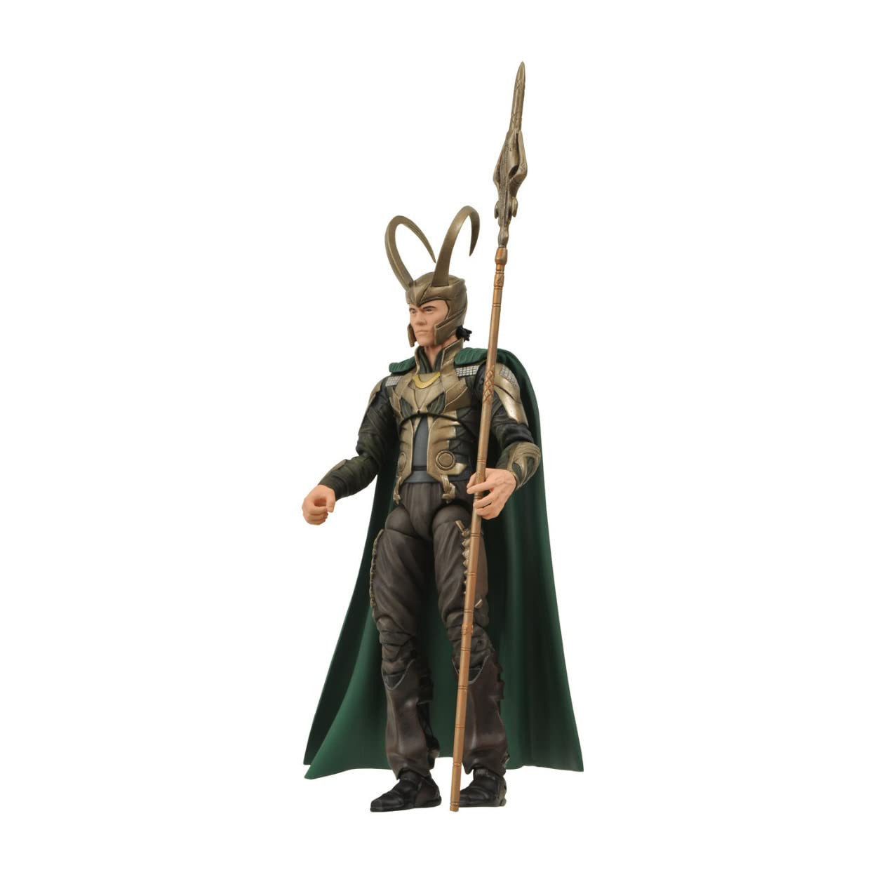 Diamond Select Loki display stand with rainbow bridge enhances diorama display.