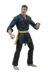 JCVD blue gi deluxe figure with interchangeable parts and accessories for customizable display.