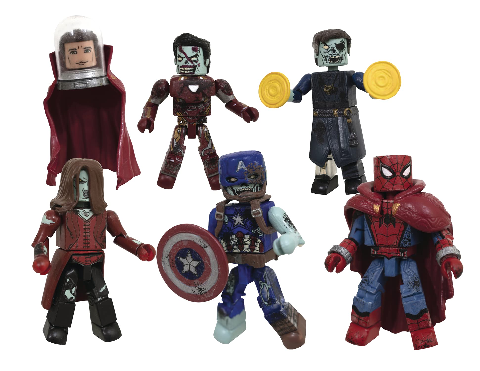 Diamond Select Toys Marvel What If Zombie Minimates PX Boxed Set front view for display-worthy packaging