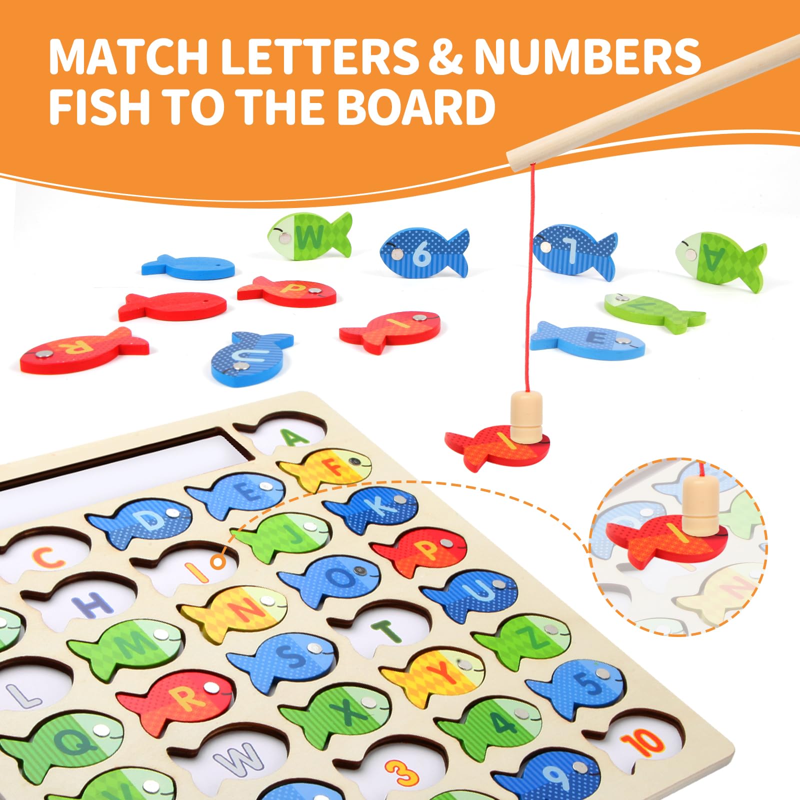Diaodey wooden sorting board helps kids recognize colors and organize pieces.