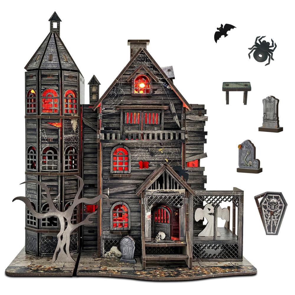 Dibetoy haunted house assembly kit ready for display and DIY fun