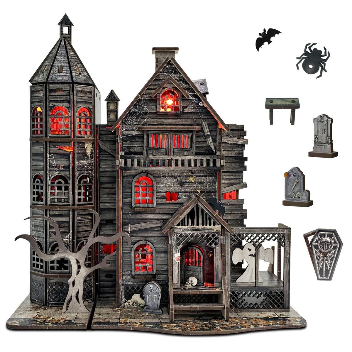 Dibetoy haunted house assembly kit ready for display and DIY fun