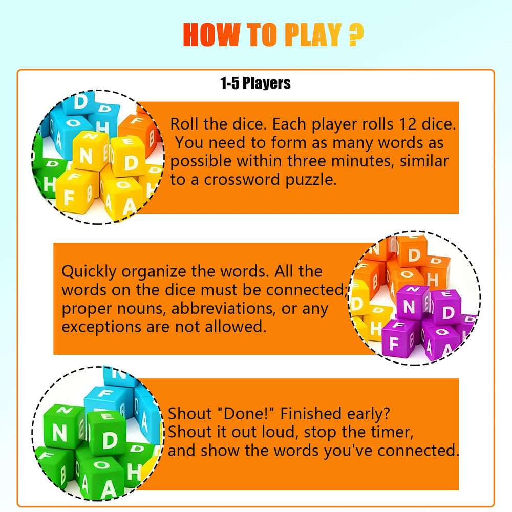 Dice Game: players race to build words under the ticking timer.