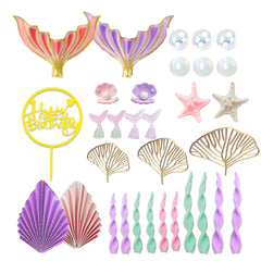 DiDida mermaid cake topper with bubbles and shells adds coastal charm to birthday desserts