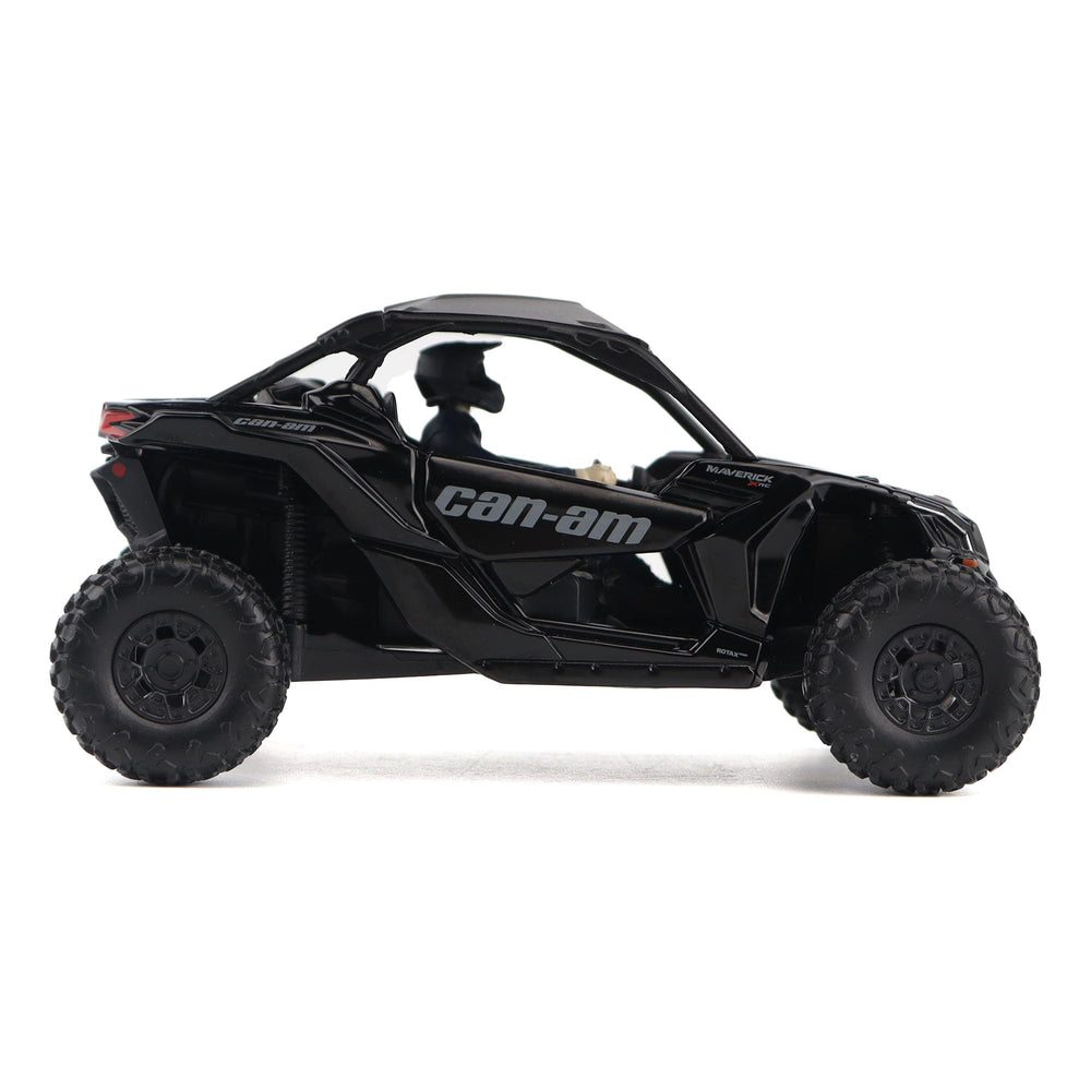 Diecast Masters Can-Am Maverick X3 side angle, detailed bodywork for display.