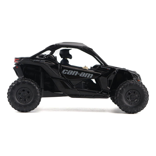 Diecast Masters Can-Am Maverick X3 side angle, detailed bodywork for display.