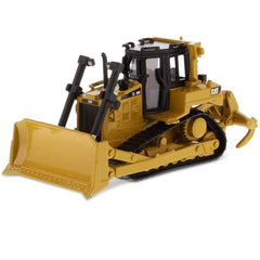 Diecast Masters D6R XL bulldozer front view with detailed cab and tracks for display