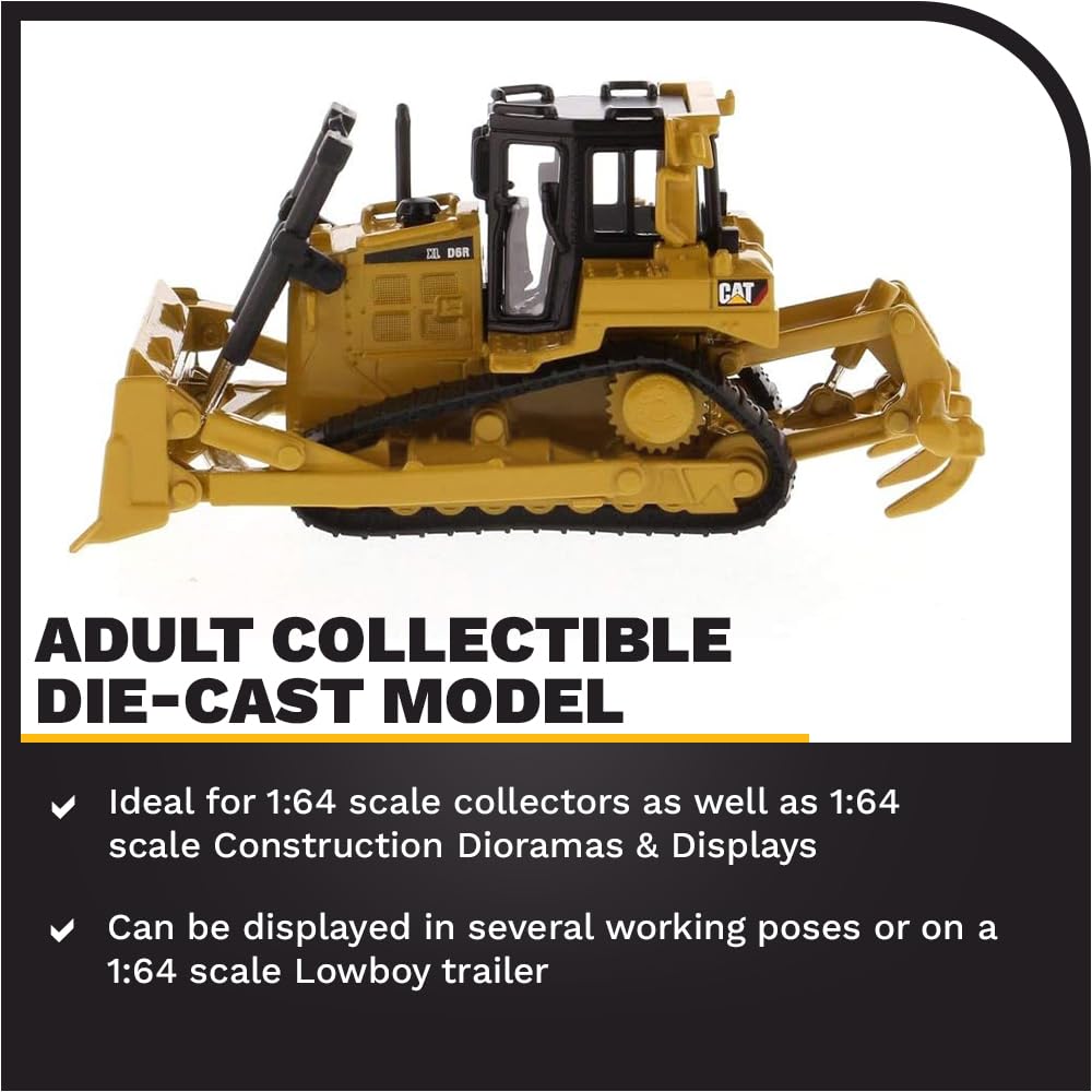 Diecast Masters D6R XL bulldozer top view highlights scale precision