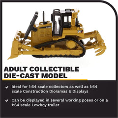 Diecast Masters D6R XL bulldozer top view highlights scale precision