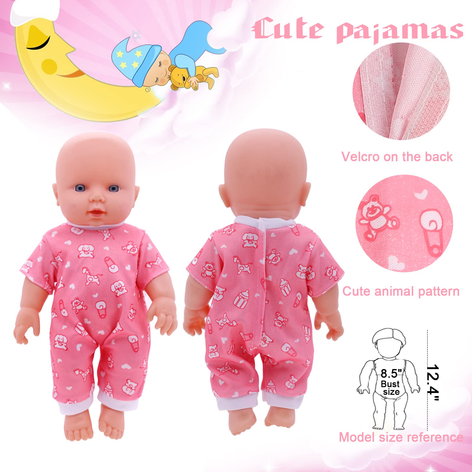 Digabi animal-pattern dress for 12-inch dolls enhances pretend play