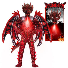 Digi Dragon Costume full body red design ideal for imaginative play and Halloween.