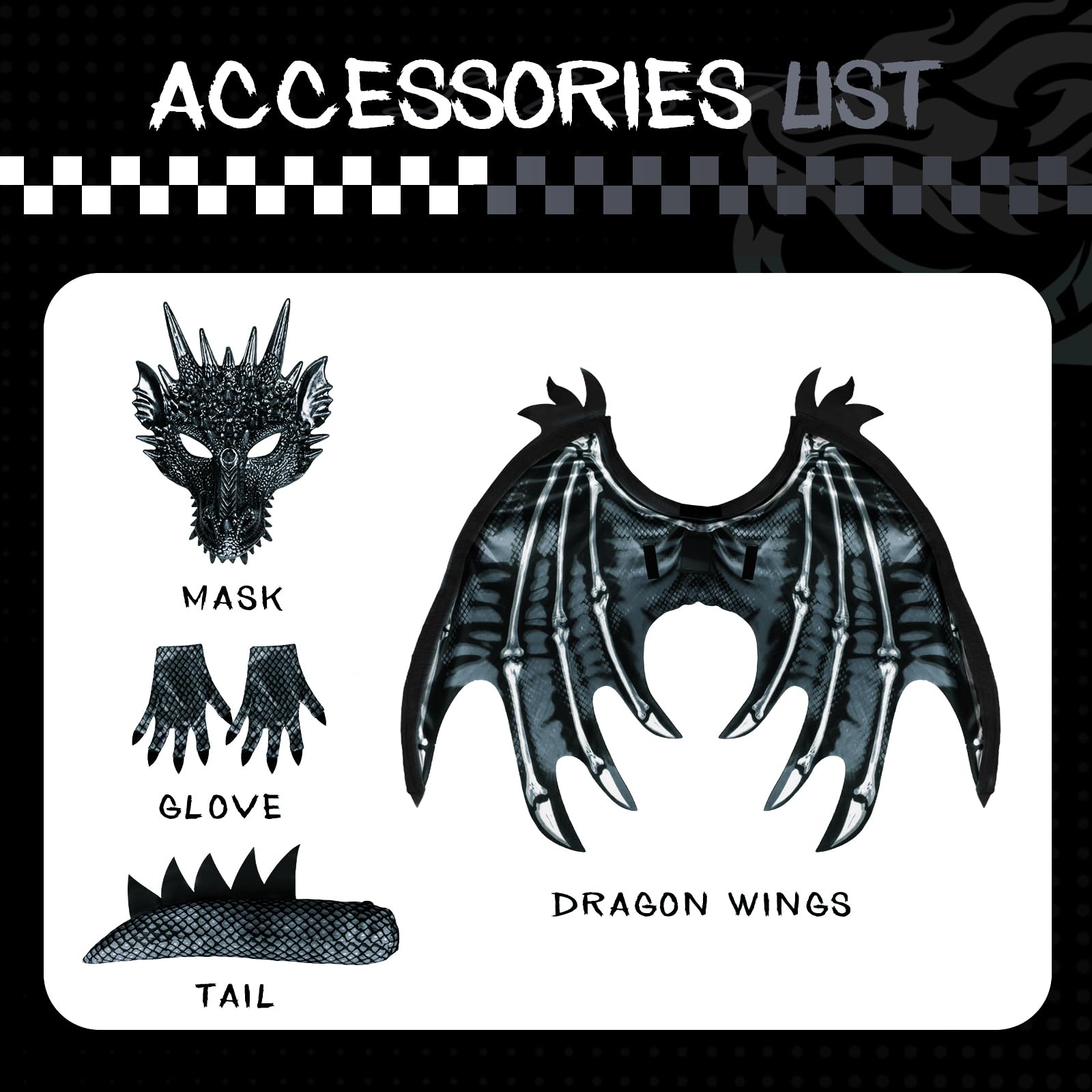 digi dragon costume kids hook-and-loop closure for safe dressing