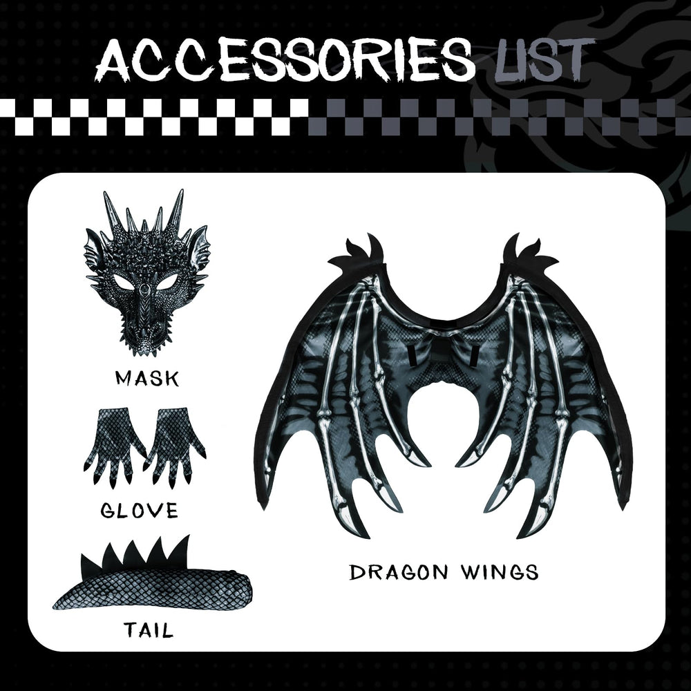 digi dragon costume kids hook-and-loop closure for safe dressing