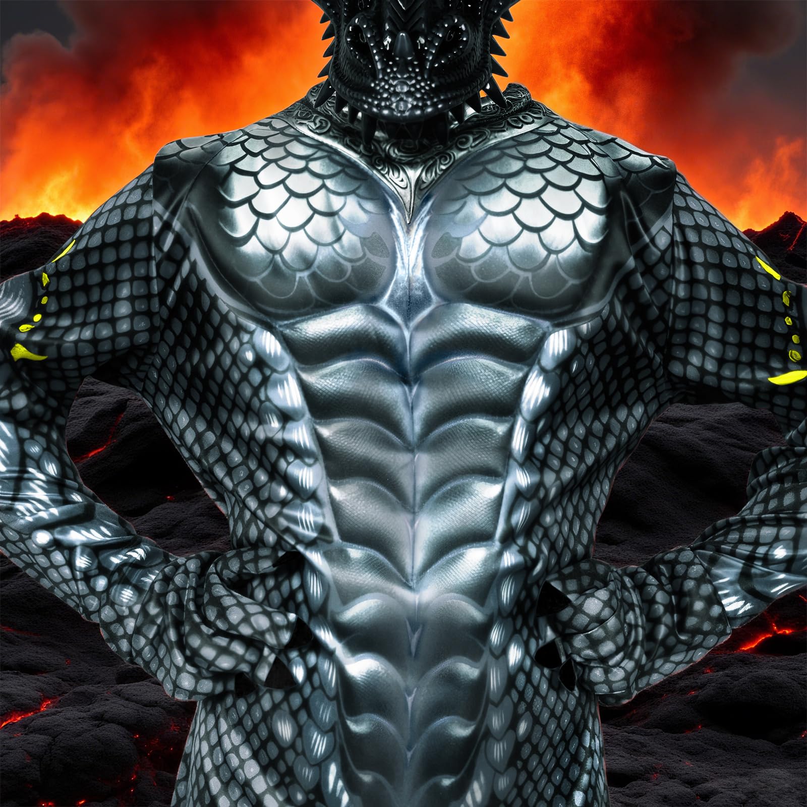 digi dragon costume kids realistic scales withstand active wear