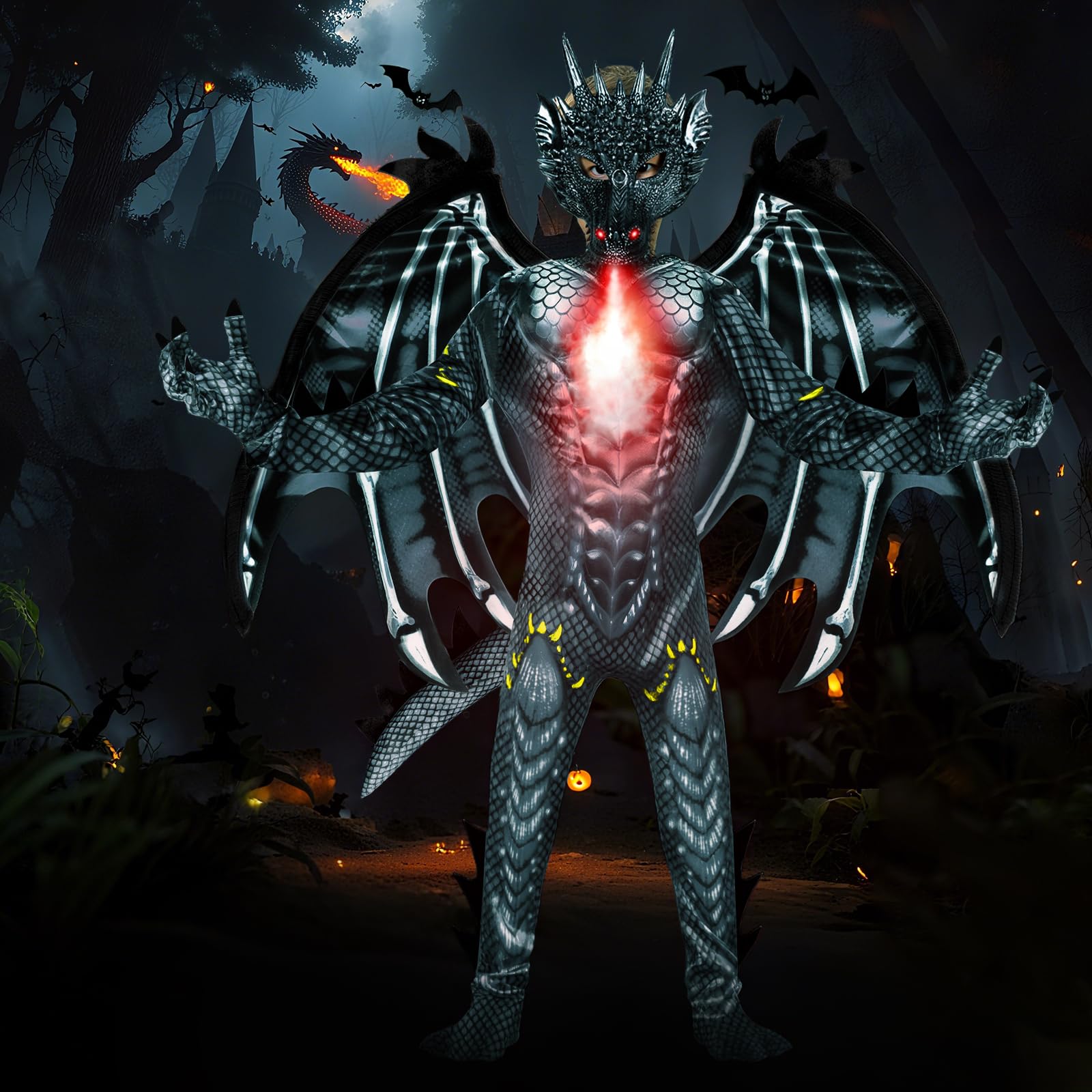 digi dragon costume kids sharp spikes enhance authentic look