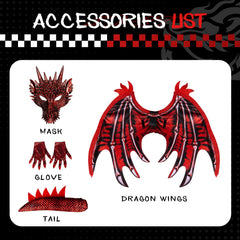 Digi dragon costume soft plush fabric keeps skin comfortable.