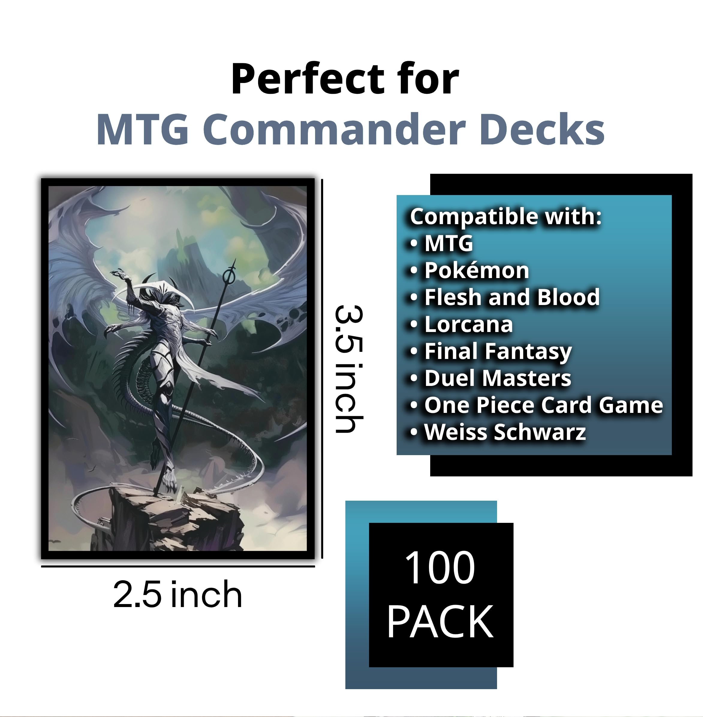 Digital Sorcery Studio Angel Horror Sleeves clear front reveals foils while maintaining backing