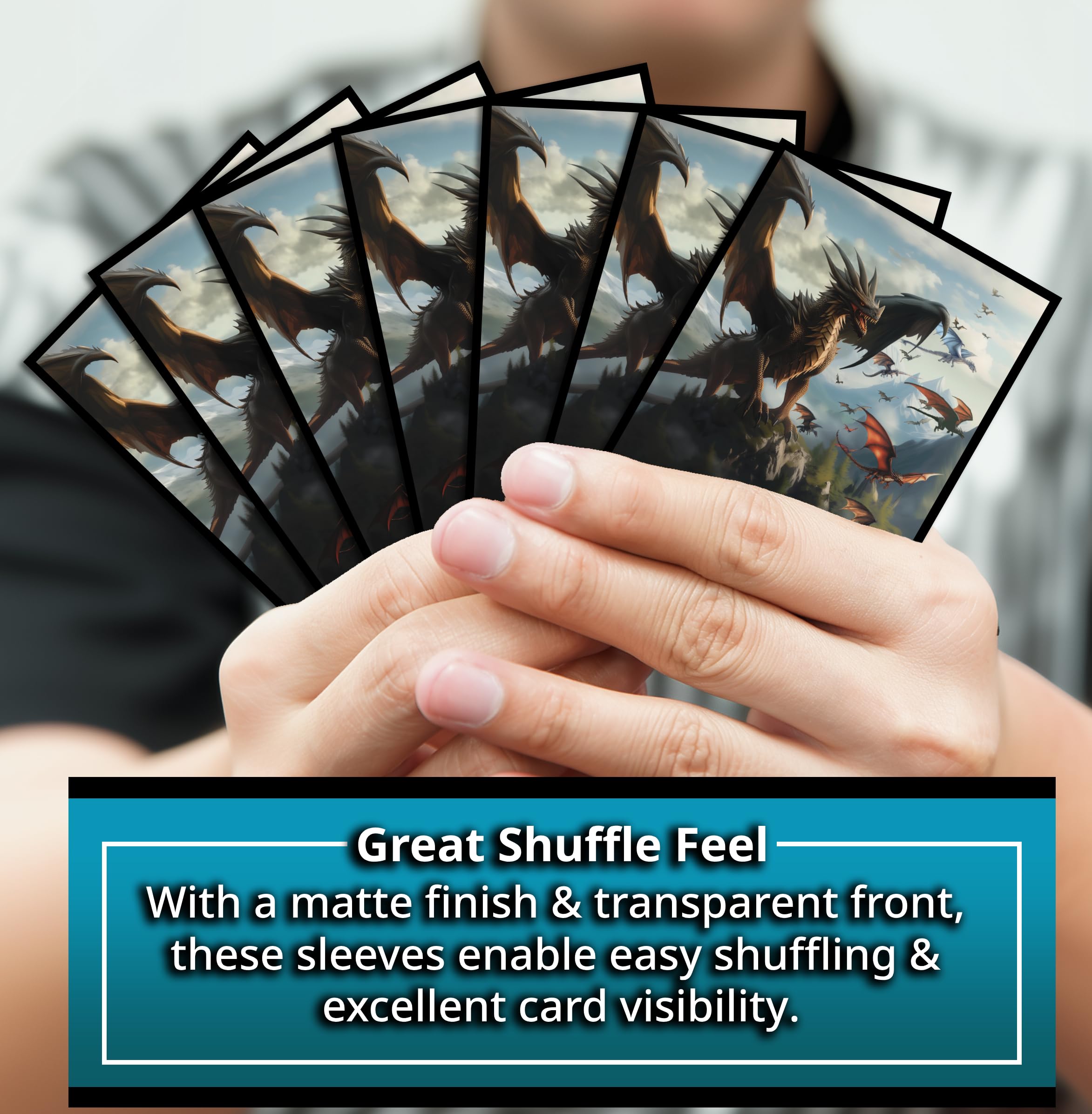 Digital Sorcery Studio Unstoppable Dragon sleeves show matte back for smooth shuffling