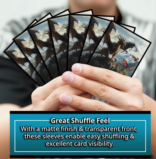 Digital Sorcery Studio Unstoppable Dragon sleeves show matte back for smooth shuffling