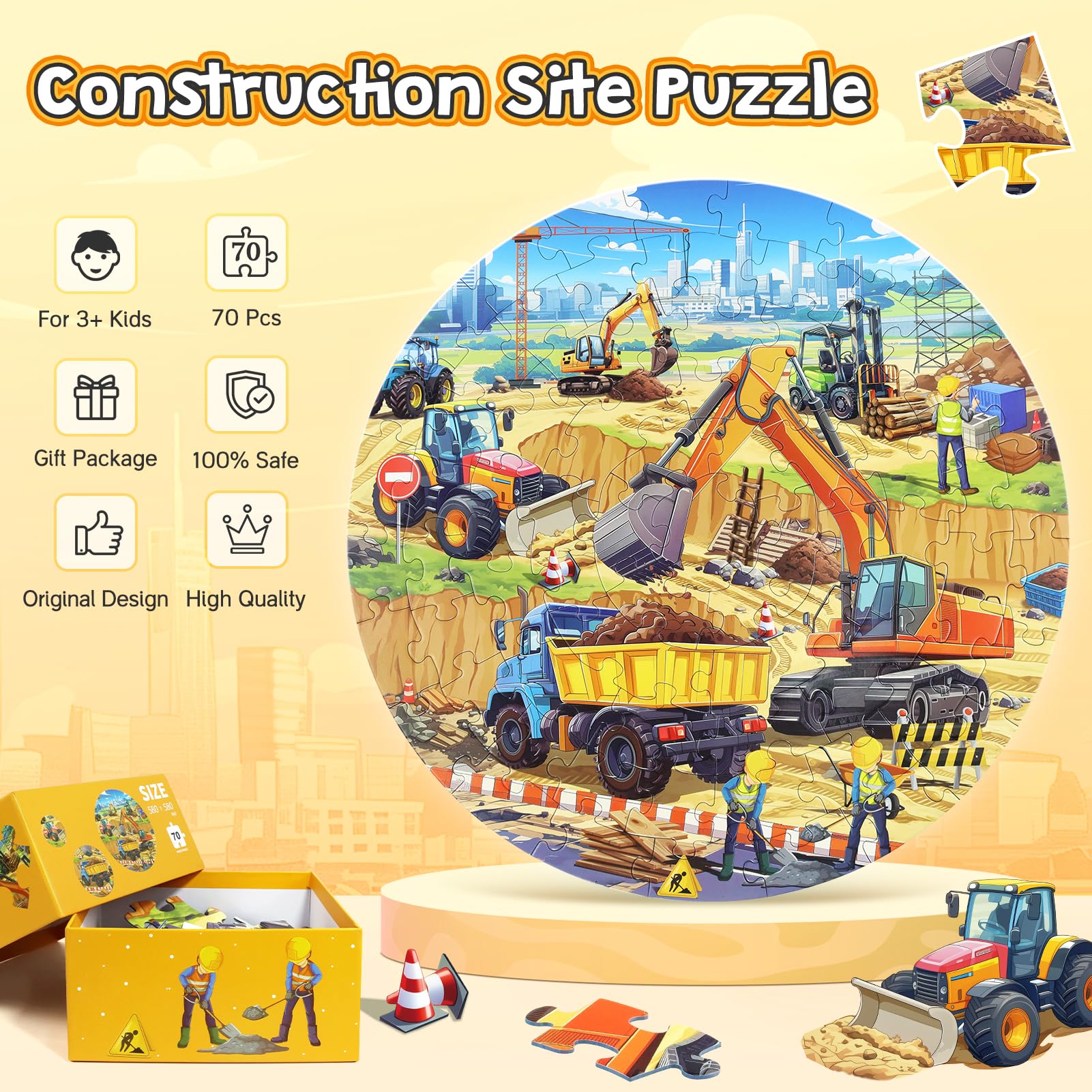 DIGOBAY 70-piece puzzle designed for small hands to build coordination and focus