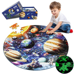 DIGOBAY glow in the dark solar system puzzle glowing planets after light exposure