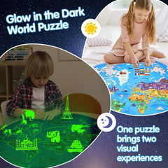 DIGOBAY Glow Map Puzzle durable blue cardboard stands up to daily use.