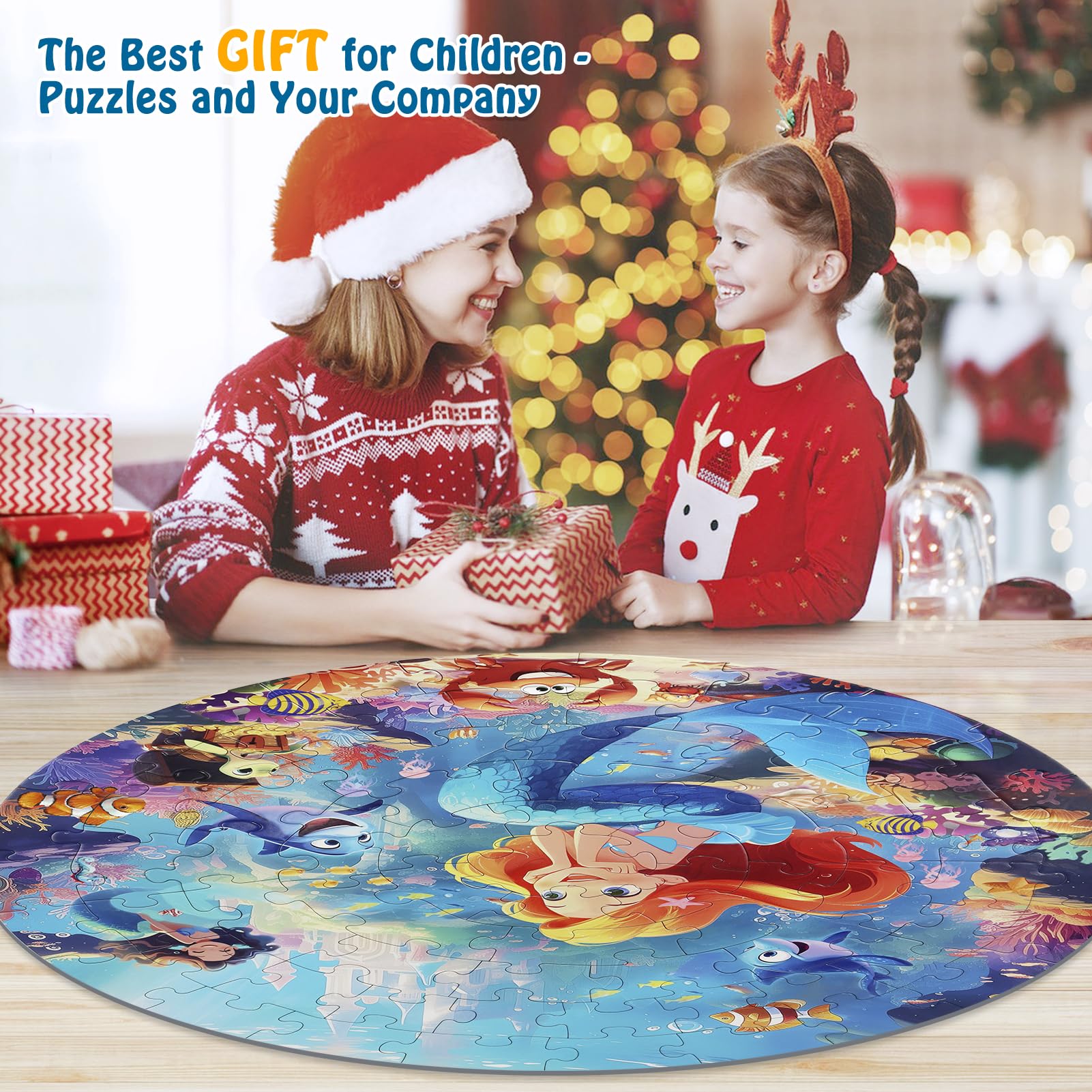 DIGOBAY mermaid poster and puzzle box, promotes family playtime and memory making.