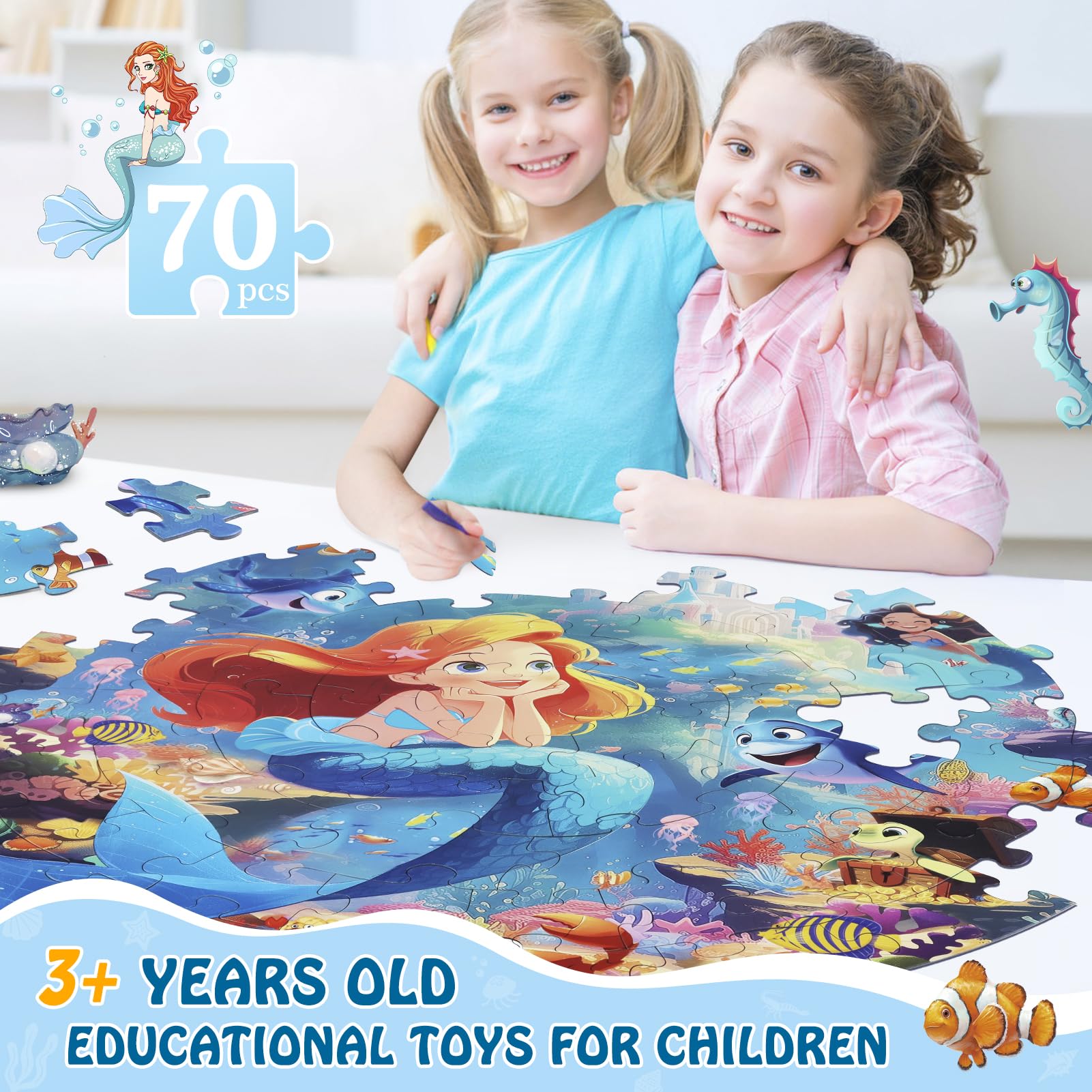 DIGOBAY mermaid set, ideal gift for ages 3-5, 4-6, 6-8.