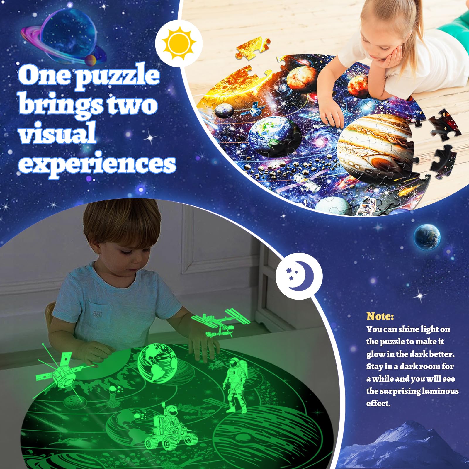 DIGOBAY night glow reveals space scene for bedtime curiosity