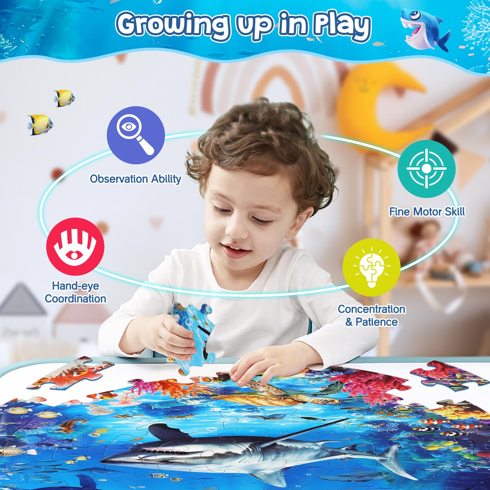 DIGOBAY poster included image helps kids match pieces and learn faster.