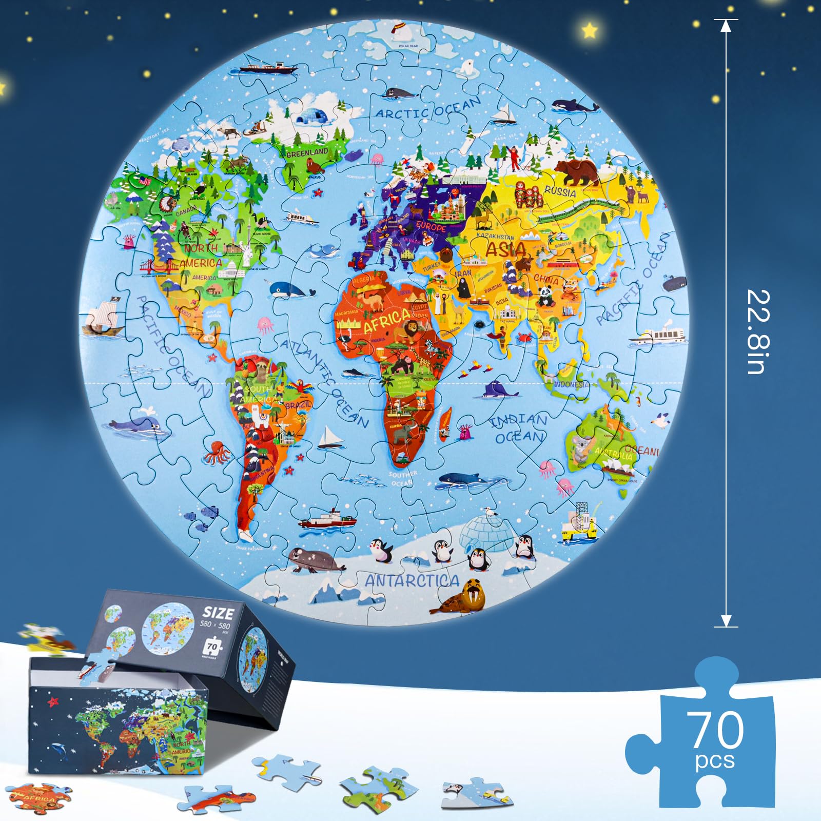DIGOBAY round puzzle pieces fit snugly for hands-on problem solving during play.
