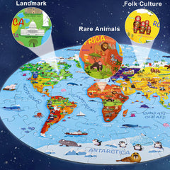 DIGOBAY world map highlights landmarks and cultures to spark curiosity in kids.