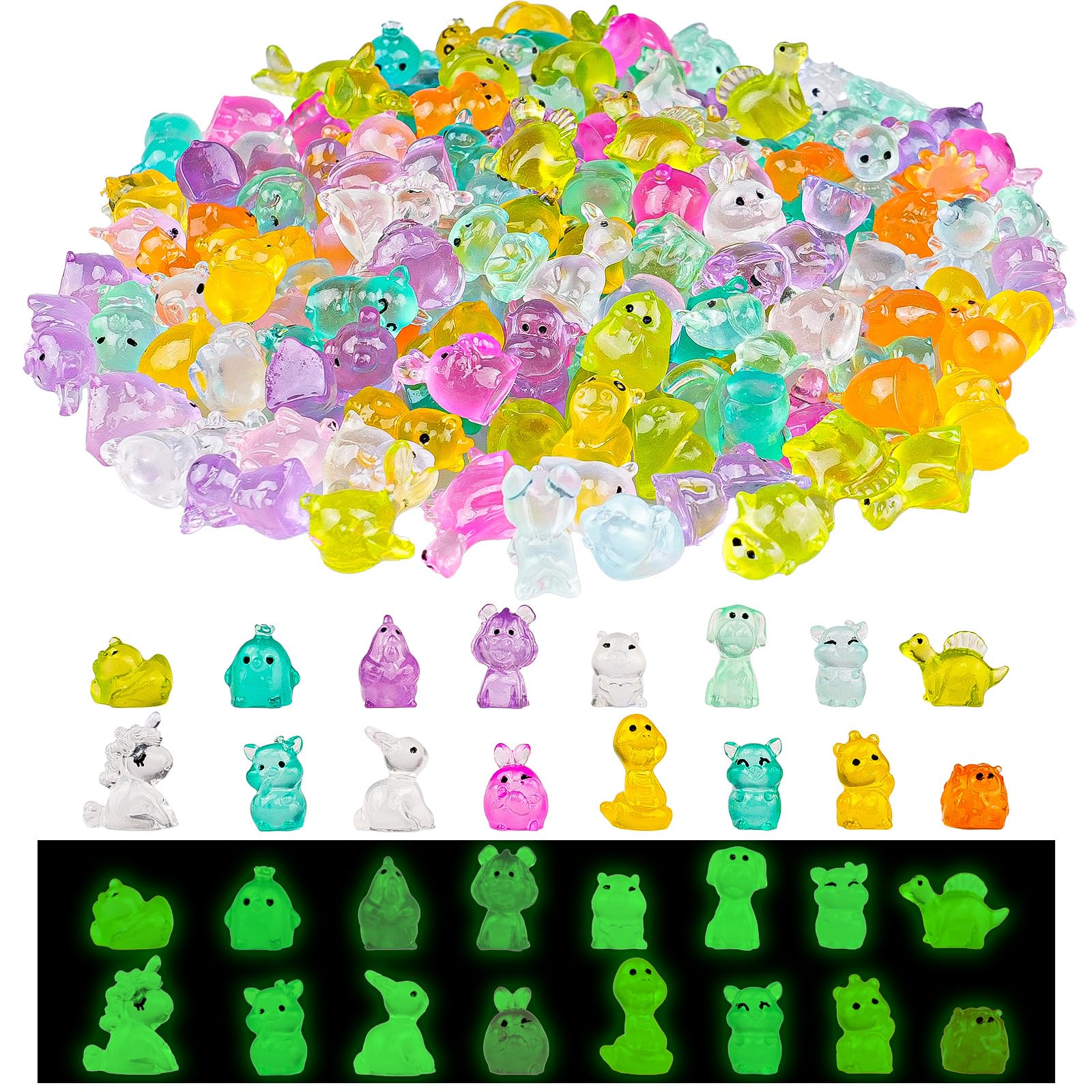 Diinokiy luminous mini resin animals pack glows for enchanting fairy garden displays.