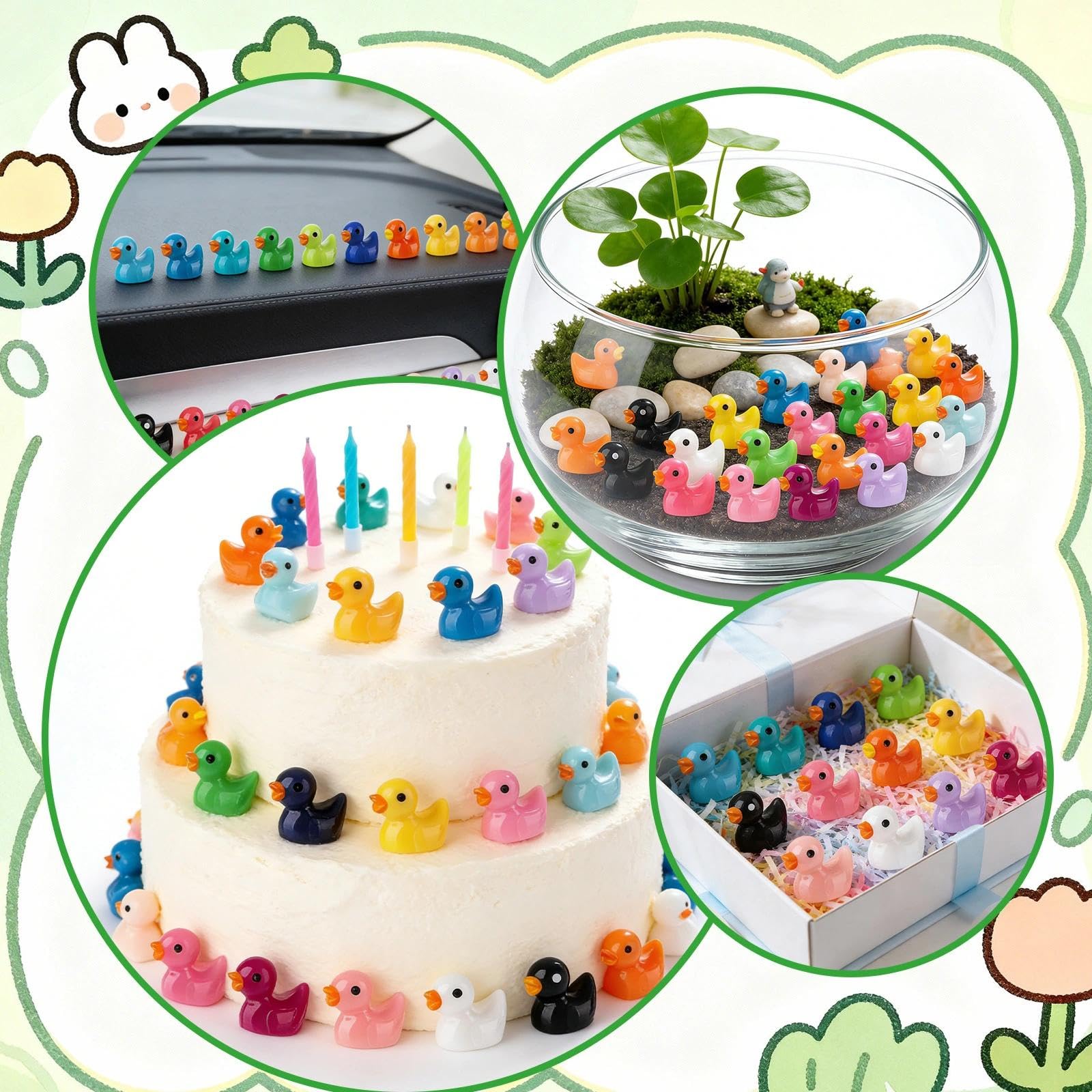 Diinokiy duck figurines brighten shelves, desks, and creative setups.