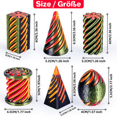 Dikale spiral cone toy set side view, durable 3D print for focus.