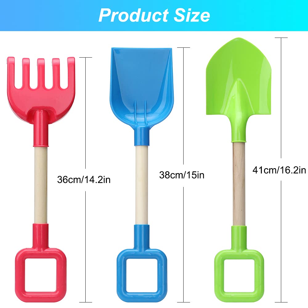 Dilabnba 14-inch red rake ideal for beach games and garden tasks.
